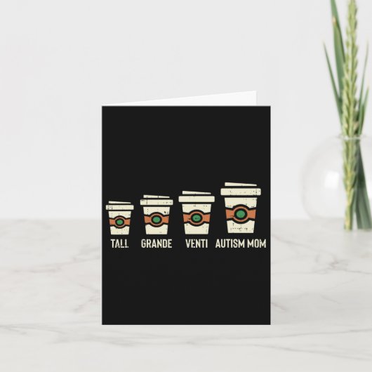 Fun Autism Mam Coffee Awareness Moederdag Kaart (Voorkant)