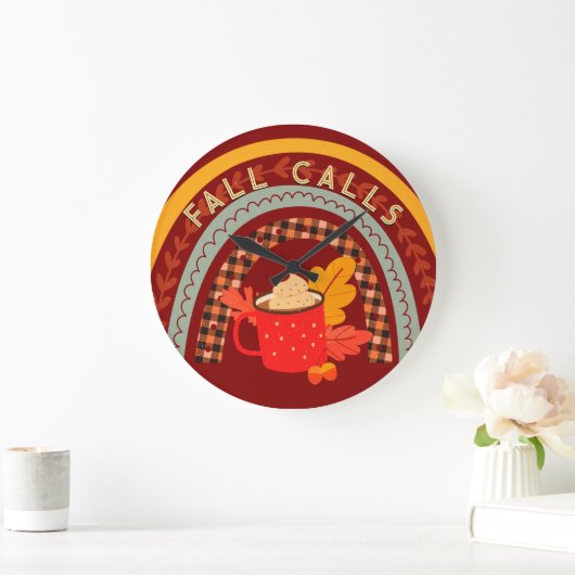 Fun Automne Appels Rainbow Hot Cocos Horloge (Maison)