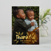 Fun Autumn Foil Thanksgiving Carte photo (Debout devant)