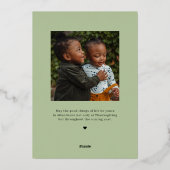 Fun Autumn Foil Thanksgiving Carte photo (Verso)