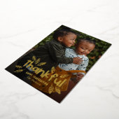 Fun Autumn Foil Thanksgiving Carte photo (Rotation)