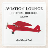 Fun Aviation Lounge Airplane Glass Onderzetter (Voorkant)