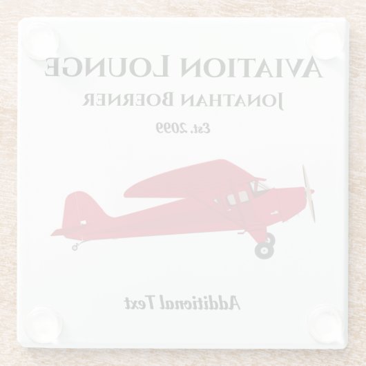 Fun Aviation Lounge Airplane Glass Onderzetter (Achterkant)