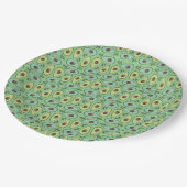 Fun Avocado Half Greenery Pattern Papieren Bordje (Gekanteld)