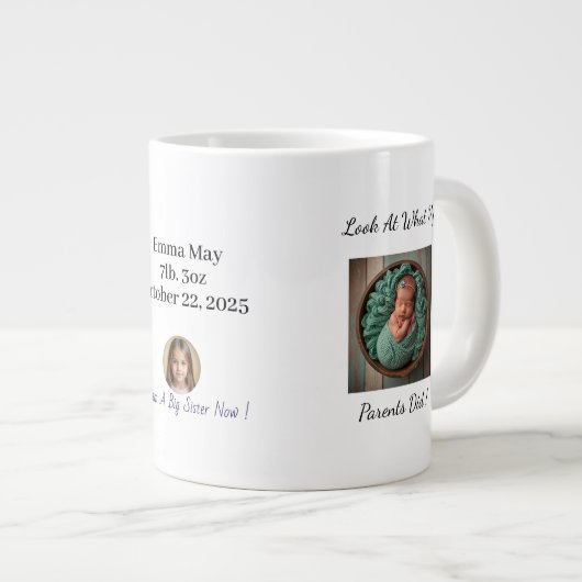 Fun Baby and Sibling photo Mug personnalisé (Devant droit)