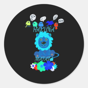 Fun Baby Lion Simba Kenya Mara Safari Ronde Sticker