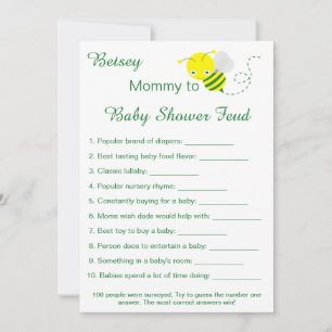 Fun Baby shower Feud Cartes de jeu