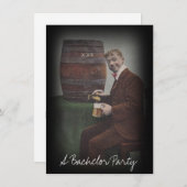 Fun Bachelor Party Keg Tap Guy Uitnodiging (Voorkant / Achterkant)