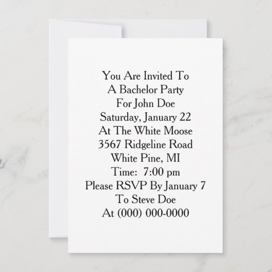 Fun Bachelor Party Keg Tap Guy Uitnodiging (Achterkant)