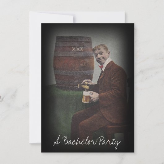 Fun Bachelor Party Keg Tap Guy Uitnodiging (Voorkant)