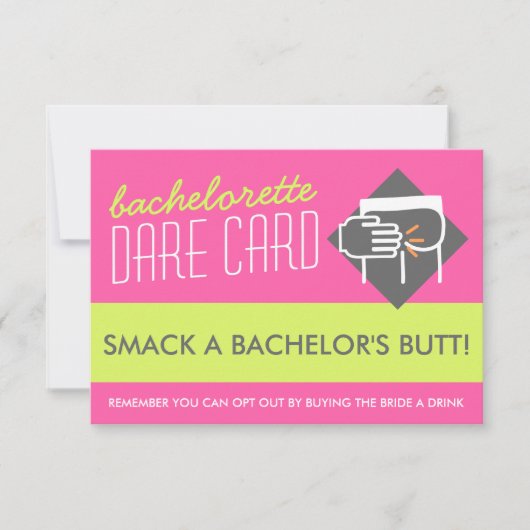 Fun Bachelorette DARE carte de jeu - smack a butt (Devant)