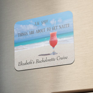 Fun Bachelorette Girl's Trip Group Beach Magneet