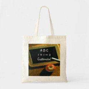 Fun Back to School Chalkboard Apple Canvas tas