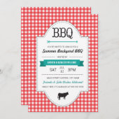 Fun Backyard BBQ Invite Kaart (Voorkant / Achterkant)