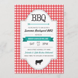 Fun Backyard BBQ Invite Kaart