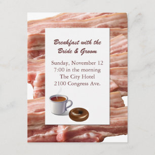 Fun Bacon Wedding Breakfast Uitnodiging