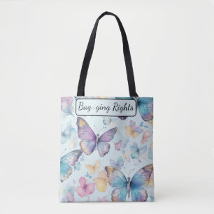 Fun Bag-ging Butterfly, Waterverf, Pastel Kleuren Draagtas