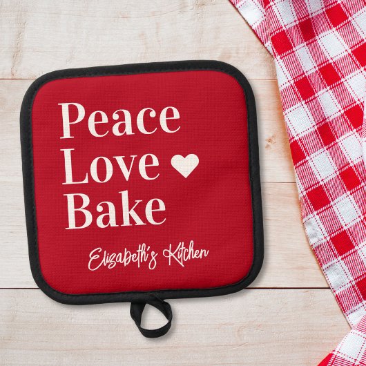 Fun Baker gepersonaliseerd rood Pannenlap