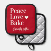 Fun Baker gepersonaliseerd rood Pannenlap (Voorkant / Achterkant)