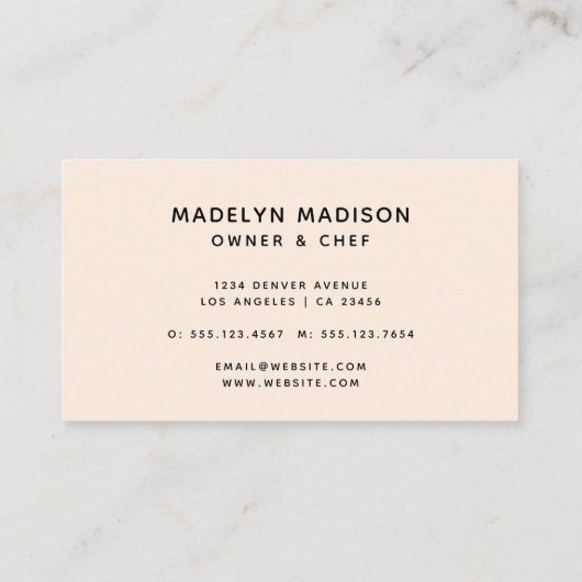 Fun Baking & Cooking Utensil Black & Beige Visitekaartje (Achterkant)