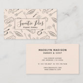 Fun Baking & Cooking Utensil Black & Beige Visitekaartje (Voorkant / Achterkant)