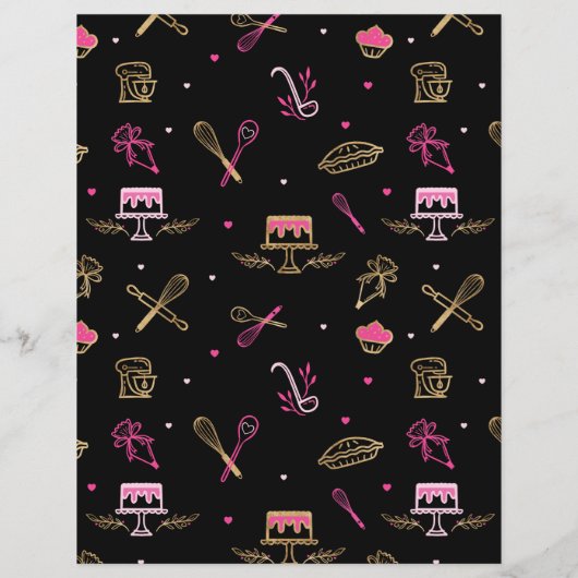 Fun-bakken en -koken, gereedschap zwart, goud en r (Achterkant)