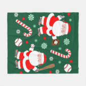Fun Baseball-kerstdecor Fleece Deken (Voorkant (Horizontaal))