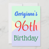 Fun, Basic "96th Birthday", uitnodiging van vrijda (Voorkant)