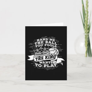 Fun basketbal De koning wil T-shirt spelen Kaart