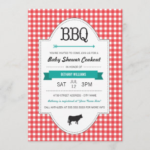 Fun BBQ Baby shower Uitnodigen Kaart