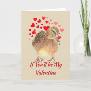 Fun be My Valentijn Lucky Ducky Cute Duck Card Feestdagen Kaart