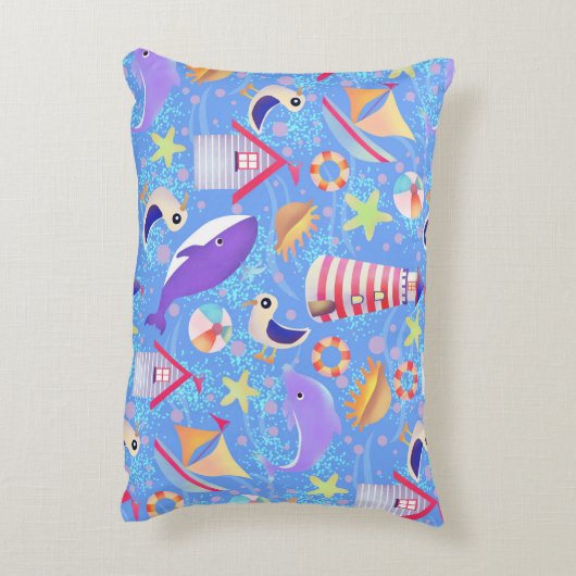 Fun Beach Blue Accent Coussin (Dos(Vertical))