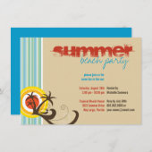 Fun Beach Holiday Palm Trees Summer Party nodigt u Kaart (Voorkant / Achterkant)
