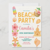 Fun Beach Party Anniversaire Invitation & Décor (Devant)