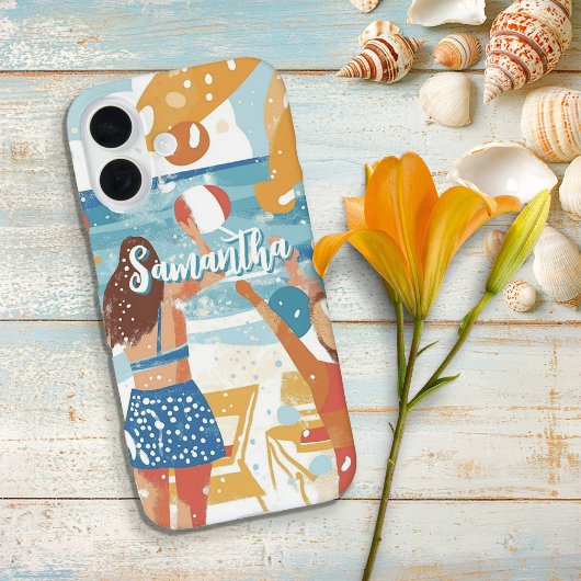 Fun Beach Party Illustratie Case-Mate iPhone Case