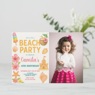 Fun Beach Party Verjaardag Uitnodiging & Decor