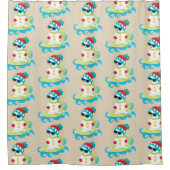 Fun Beach sneeuwman Vakantie surfen douchegordijn (Voorkant)