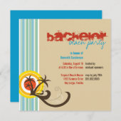 Fun Beach Vacances Bachelor Guys Invitation de fêt (Devant / Derrière)