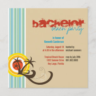 Fun Beach Vacances Bachelor Guys Invitation de fêt