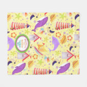 Fun Beach Yellow Fleece Blanket Deken (Voorkant (Horizontaal))