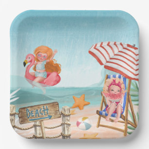 Fun Beach Zomer met vrienden Papieren Bordje
