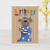 Fun Bear 2nd. Carte de voeux d'anniversaire (Fleur jaune)