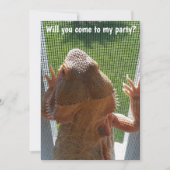 Fun Bearded Dragon Birthday Party Invitation Kaart (Voorkant)