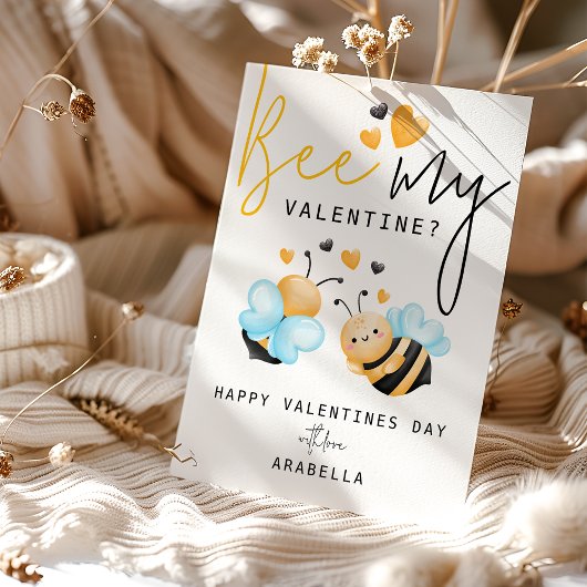 Fun Bee My Valentine ? Valentines Jour Carte de va