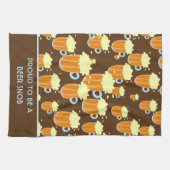 Fun Beer Snob Pattern on Brown and Blue Theedoek (Horizontaal)