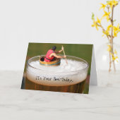 Fun beerthday anniversaire bière buveur carte de v (Fleur jaune)