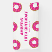 Fun beigne rose fête d'anniversaire bannière d'acc (Verticale)