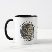 Fun Best Cat Dad Two Foto Modern Typografie Mok (Links)