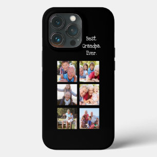 Fun Best Grandpa Ever 6 Photo Collage Black White iPhone 13 Pro Hoesje