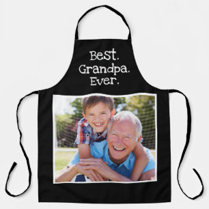 Fun Best Grandpa Ever Photo Persoonlijk zwart Schort